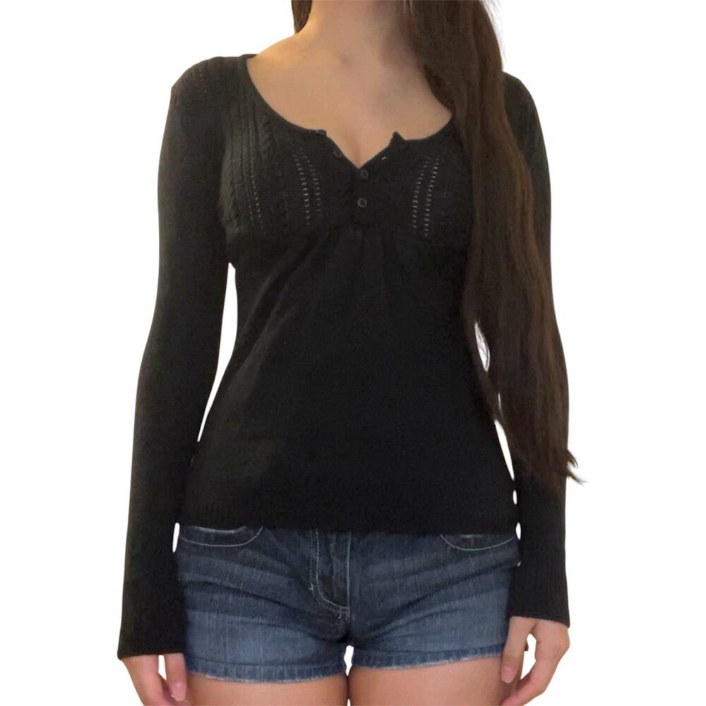 vintage y2k fitted babydoll sweater